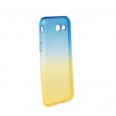 Samsung J330/J3 2017 Ombre szilikon hátlap - kék-arany