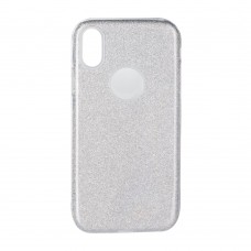 Apple iPhone X Glitter TPU - ezüst