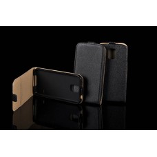 Huawei Y5 Flip Flexi Bőrtok - Fekete