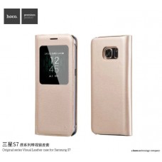 Samsung G930F/S7 HOCO Original Bőr Könyvtok - Arany Samsung G930F/S7 HOCO Original Bőr Könyvtok - Arany