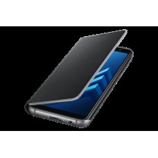 Samsung Galaxy A530F/A8 2018 gyári neon flip cover - fekete