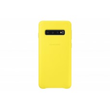 Samsung Galaxy S10 gyári bőr hátlap - sárga Samsung Galaxy S10 gyári bőr hátlap - sárga