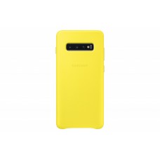 Samsung Galaxy S10 Plus gyári bőr hátlap - sárga