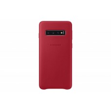 Samsung Galaxy S10 gyári bőr hátlap - piros Samsung Galaxy S10 gyári bőr hátlap - piros