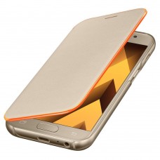 Samsung Galaxy A520/A5 2017 gyári neon flip cover - arany