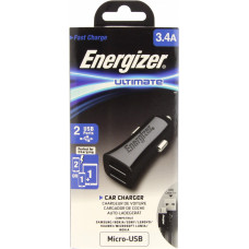  Energizer micro usb szivargyújtó töltő 2 usb, 3.4A - fekete