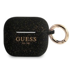 Apple Airpods 3 Guess szilikon tok - fekete glitter