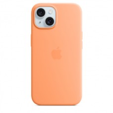 Apple iPhone 15 gyári MagSafe szilikon tok - Orange Sorbet