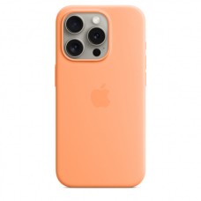 Apple iPhone 15 Pro gyári MagSafe szilikon tok - Orange Sorbet