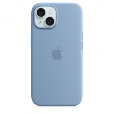 Apple iPhone 15 gyári MagSafe szilikon tok - Winter Blue