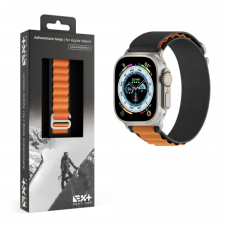  Apple Watch Premium Adventure 42/44/45/49 mm szíj - Fekete/Narancs
