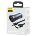 Baseus szivargyújtó töltő 40W 2 USB Type-C kábellel - fekete