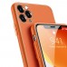 Apple iPhone 12 Lux PU bőr és TPU hátlap - Narancssárga
