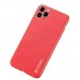 Apple iPhone 12 Lux PU bőr és TPU hátlap - Piros