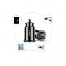 Baseus mini autós töltő adapter 2x 3.1A - fekete