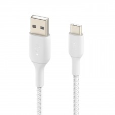 Belkin BOOST CHARGE USB-A to USB-C Szövetes Adatkábel - 15CM - Fehér