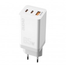 Dudao 65W dual port USB / 2x USB-C hálózati töltő adapter - fehér