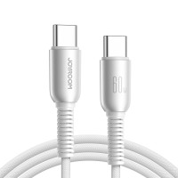 Joyroom USB-C Type-C Flexible adatkábel 1.2m - világosszürke