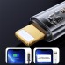 Joyroom Transparent USB-A - Lightning kábel 1.2m - Fekete