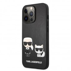 Apple iPhone 13 Pro Max Karl Lagerfeld bőr hatású hátlap - fekete
