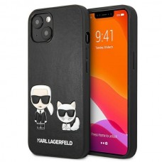 Apple iPhone 13 Karl Lagerfeld bőr hatású hátlap - fekete