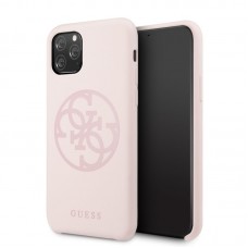 Apple iPhone 11 Pro GUESS Silicon Soft Hátlap - Púder Rózsaszín