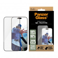 Apple iPhone 16 Pro Max PanzerGlass tokbarát Üvegfólia applikátorral - Fekete