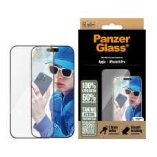 Apple iPhone 16 Pro PanzerGlass tokbarát Üvegfólia applikátorral - Fekete