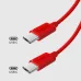 SBS USB-C - Type-C 60W szövetes adatkábel 1,5m - piros