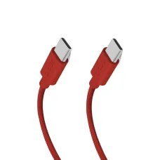 SBS USB-C - Type-C 60W szövetes adatkábel 1,5m - piros