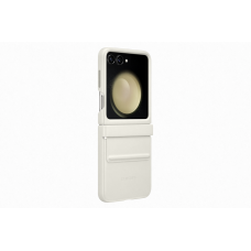 Samsung Galaxy Z Flip 5 ECO gyári bőr flip cover hátlap - krém