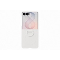 Samsung Galaxy Z Flip 8 gyári szilikon flip cover hátlap gyűrűvel - fehér
