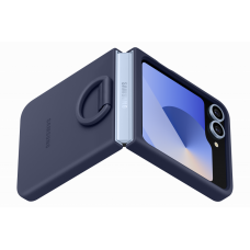 Samsung Galaxy Z Flip 6 gyári szilikon flip cover hátlap gyűrűvel - kék