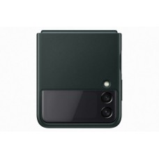 Samsung Galaxy Z Flip 3 gyári bőr flip cover hátlap - fekete