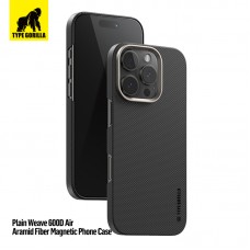 Apple iPhone 16 Pro TG Air Armor Aramid Fiber Magsafe Hátlap - Fekete