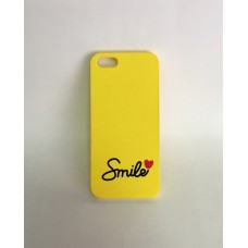 Apple iPhone 5/5S/SE mintás műanyag hátlap - smileytext sárga