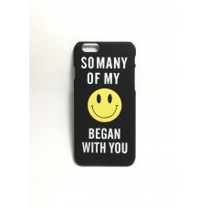 Apple iPhone 6/6S mintás műanyag hátlap - smiley text fekete