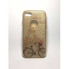 Apple iPhone X mintás Glitter TPU - arany