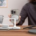 Tech-Protect 3in1 MagSafe Asztali Töltő + Led Fény - Fehér